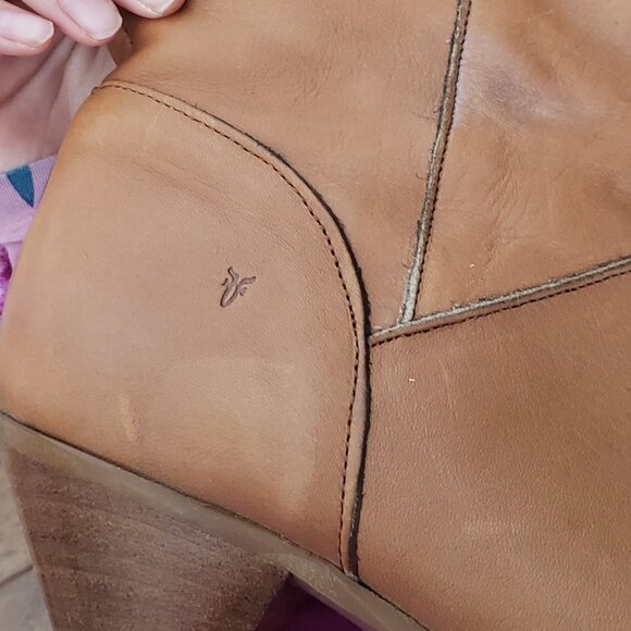 Frye Vintage Brownstone Susie Fold-over Slouchy Heeled Boots Womens - Picture 7 of 11